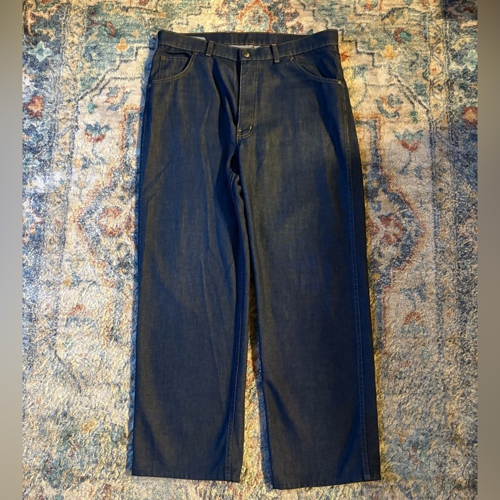 Vintage 80s Sears Darkwash Faux Denim Jeans Size 35
